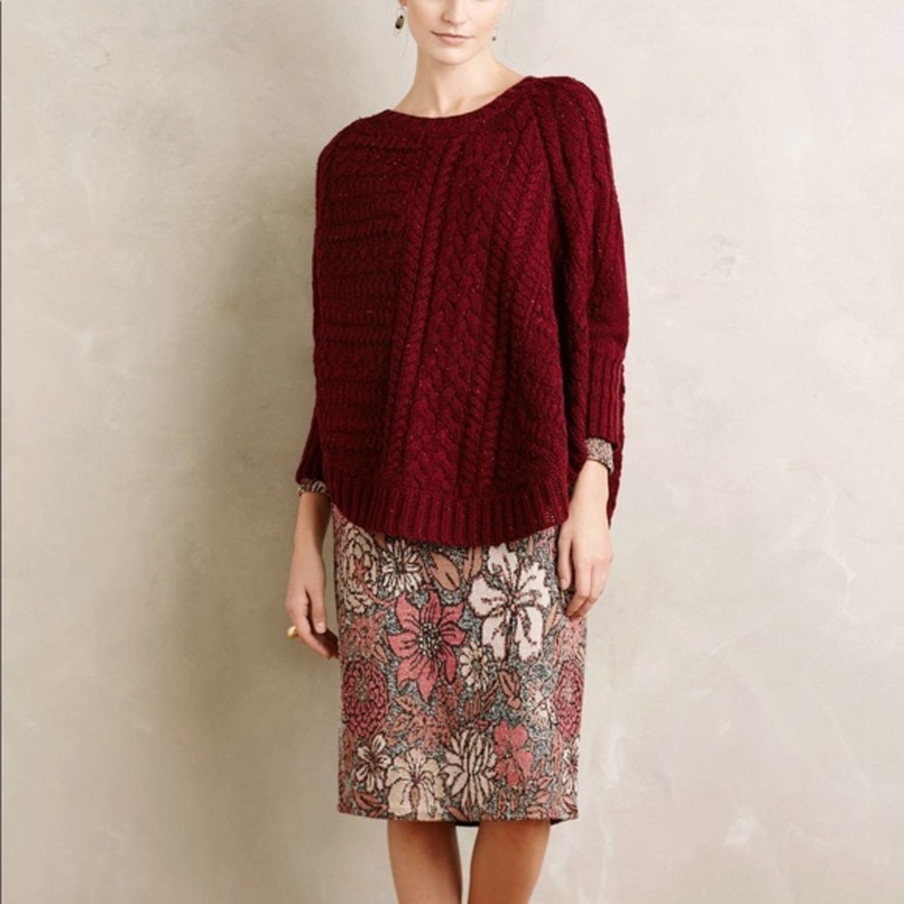 Anthropologie Angel Of North Curved Cable Poncho